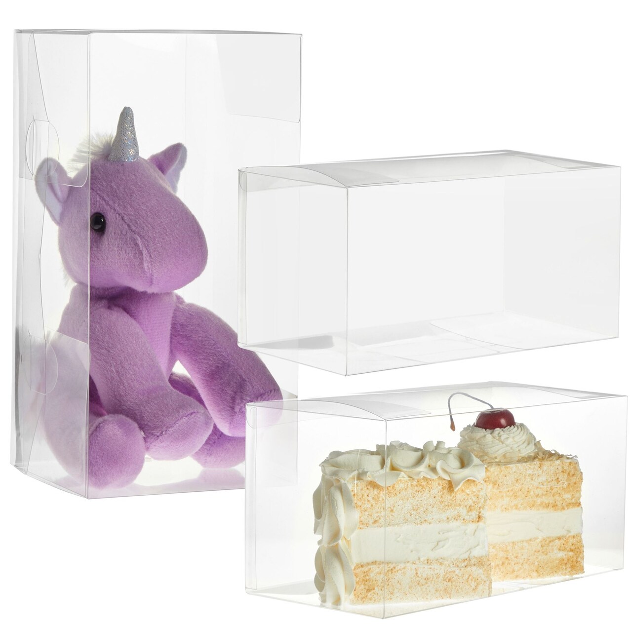 30-Pack Clear Gift Boxes - Rectangle Plastic Favor Boxes for Wedding, Baby Shower, Birthday Party (4.5"L x 4.5"W x 9"H)